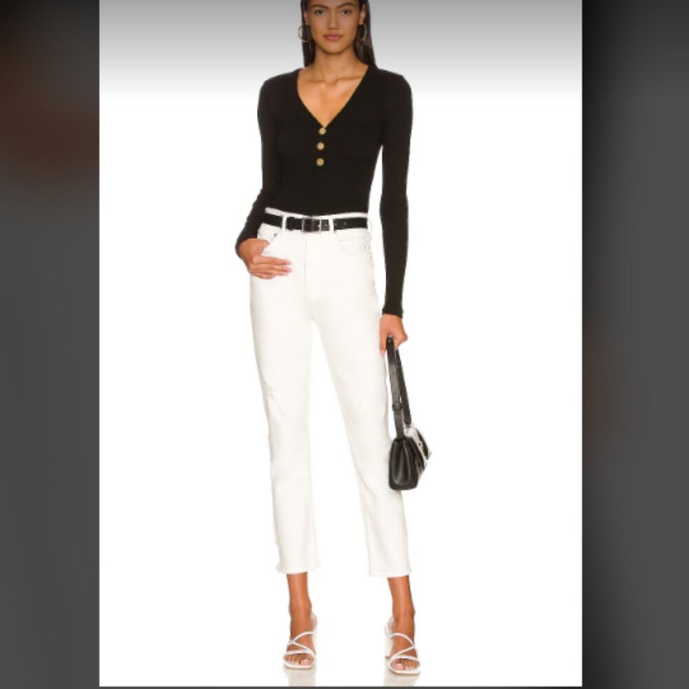 NWT CITIZENS OF HUMANITY Jolene HighRise Straight Distressed Jeans White 27